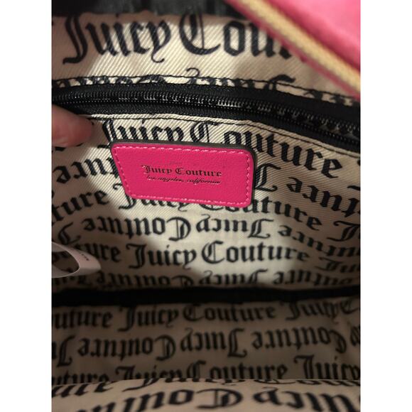 JUICY COUTURE Pink Flash HERITAGE Embroidered VELOUR Crossbody BAG - Picture 3 of 7